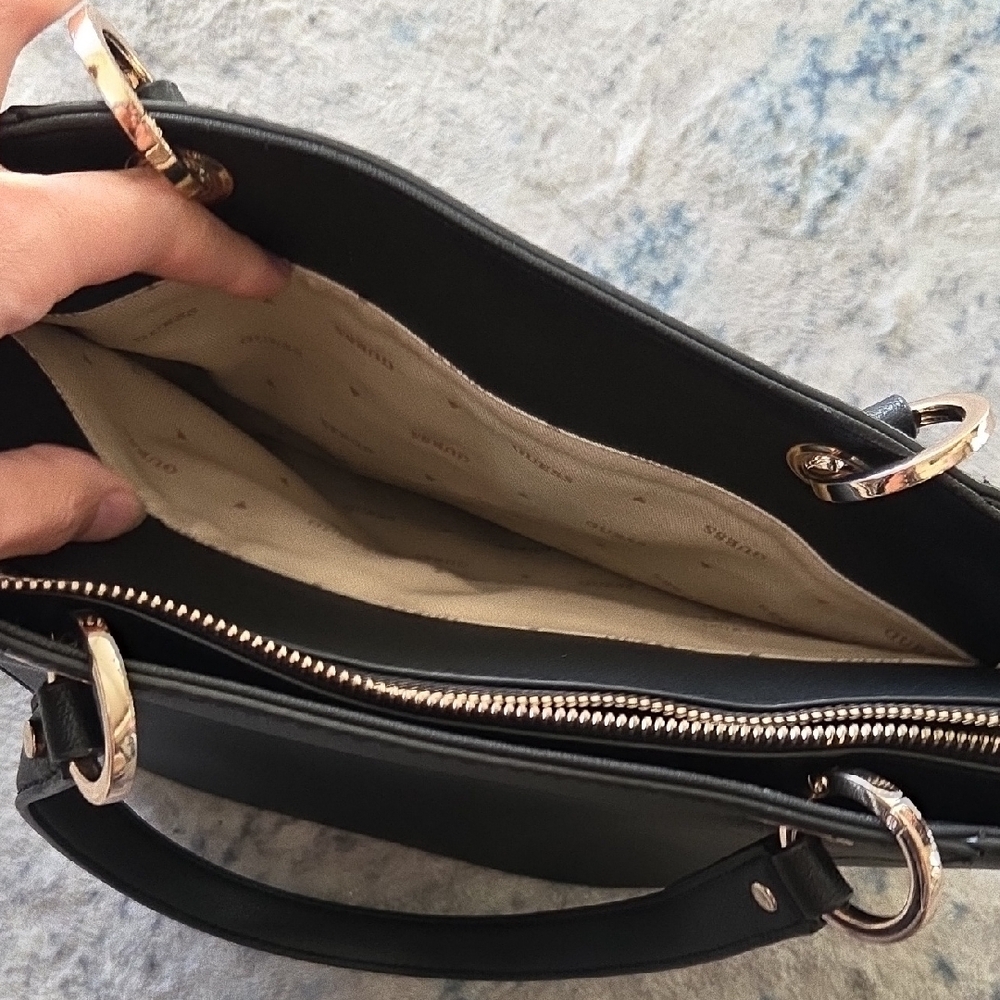 Guess Elegant Black Tote with Gold Details - Picture 7 of 8